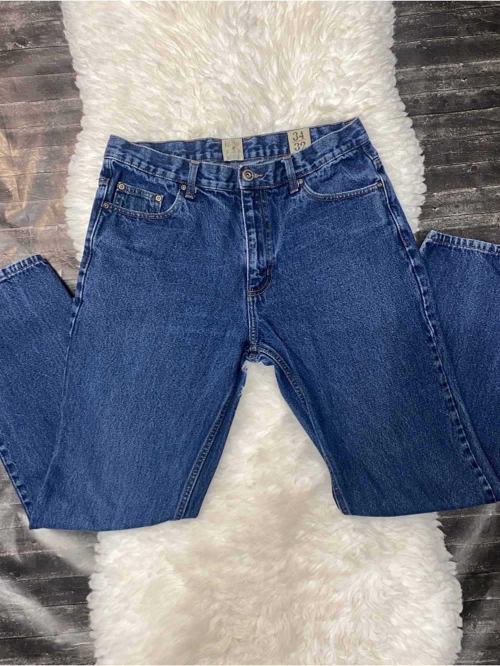MENS REDHEAD DENIM STRAIGHT LEG JEANS BASIC NORMCORE OUTDOOR CASUAL